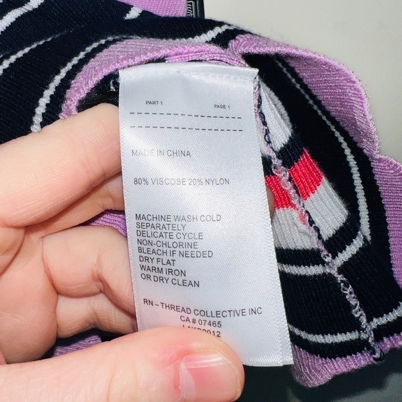 NWT Laundry by Shelli Segal Striped Knit Tank Top Scallop Hem Size Small - Picture 4 of 5